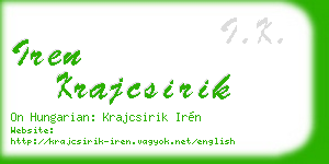 iren krajcsirik business card